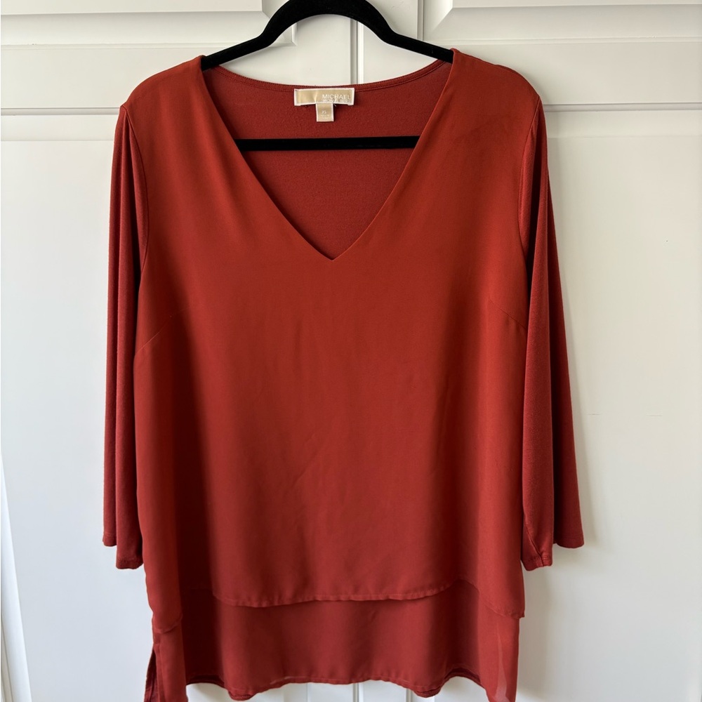 MICHAEL Michael Kors Rust colored 3/4 Sleeve Blouse